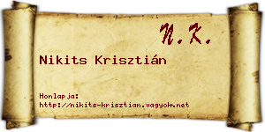 Nikits Krisztián névjegykártya
